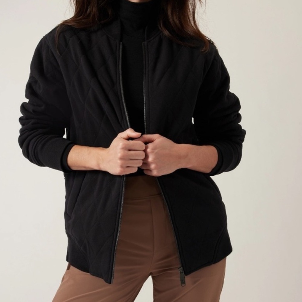 Athleta Retroplush Oversized Bomber Jacket - Picture 1 of 6